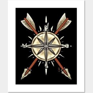 Vintage compass Posters and Art